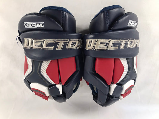 Hockey Gloves Men's Size 14 inch CCM Vector 6.0 Blue Red White Excellent Outstanding Quality