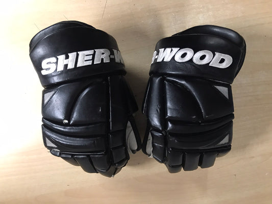 Hockey Gloves Men's Size 14 inch Sherwood Black White Few Small Marks