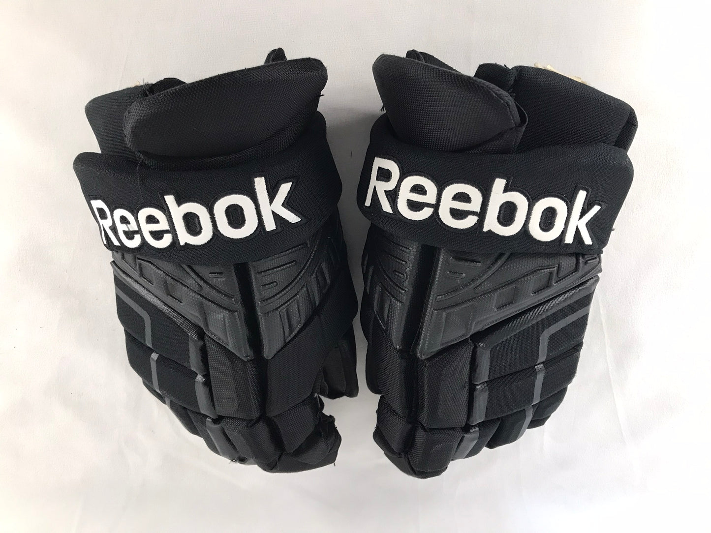 Hockey Gloves Men's Size 15 inch Reebok Black White Excellent