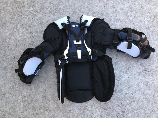 Hockey Goalie Chest Pad Child Size Junior X Large Reebok Blue White Very Nice
