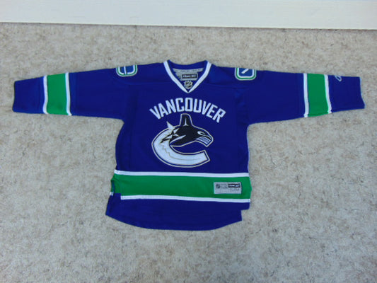 Hockey Jersey Child Size Junior 6-8 S-M Reebok Vancouver Canucks Excellent