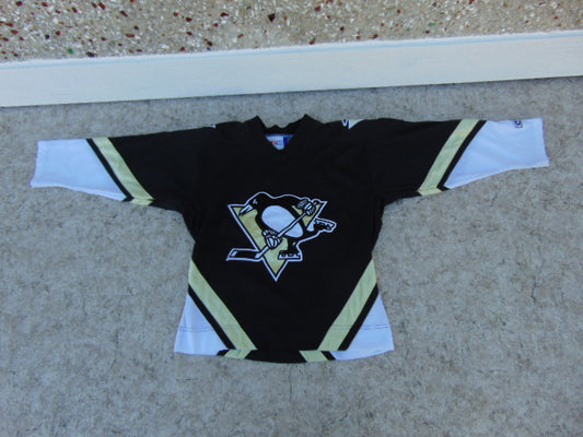 Hockey Jersey Child Size Junior 8-10 S-M CCM Pittsburg Penguins Black Gold Excellent