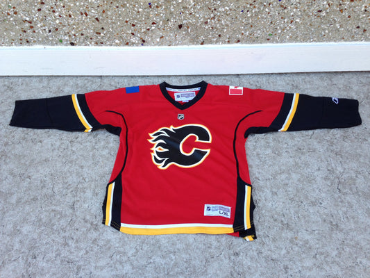 Hockey Jersey Child Size 12-14 Reebok Calgary Flames Excellent