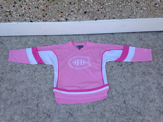Hockey Jersey Child Size Youth 6 Reebok Montreal Canadians Pink As New