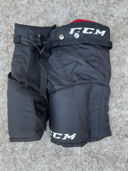 Hockey Pants Child Size Y Large CCM Black Red Excellent