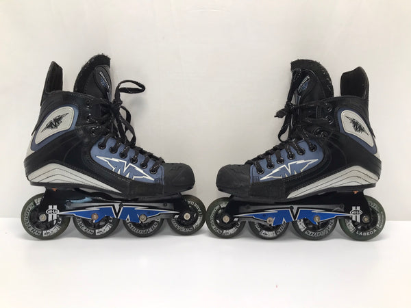 Hockey Roller Hockey Skates Men's Size 8 Shoe Size Mission Black Blue Excellent