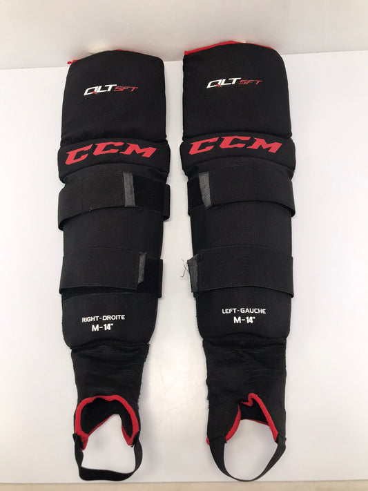Hockey Shin Pad Ball Hockey Men's Size 14 CCM Quicklite Black Red As New