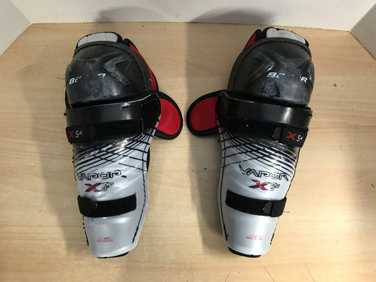 Hockey Shin Pad Child Size 11 inch Bauer Vapor X5.0 Minor Wear Black Red White