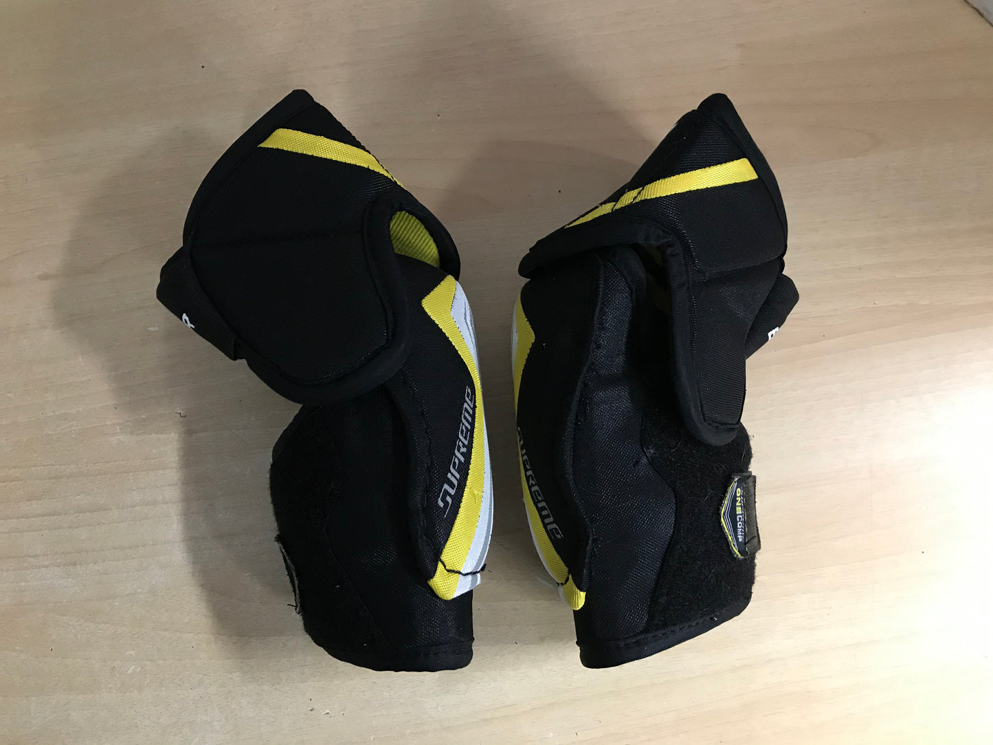 Hockey Elbow Pads Child  Size Junior Large Bauer Supreme Once Comp Black Yellow Grey Excellent As New