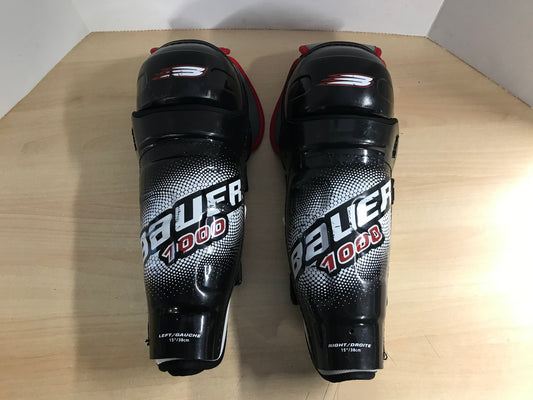 Hockey Shin Pad Men's Size 15 inch Bauer 1000 Calf Wrap Excellent