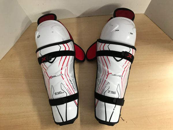 Hockey Shin Pad Men's Size 15 inch Vapor Select Calf Wrap White Red Excellent