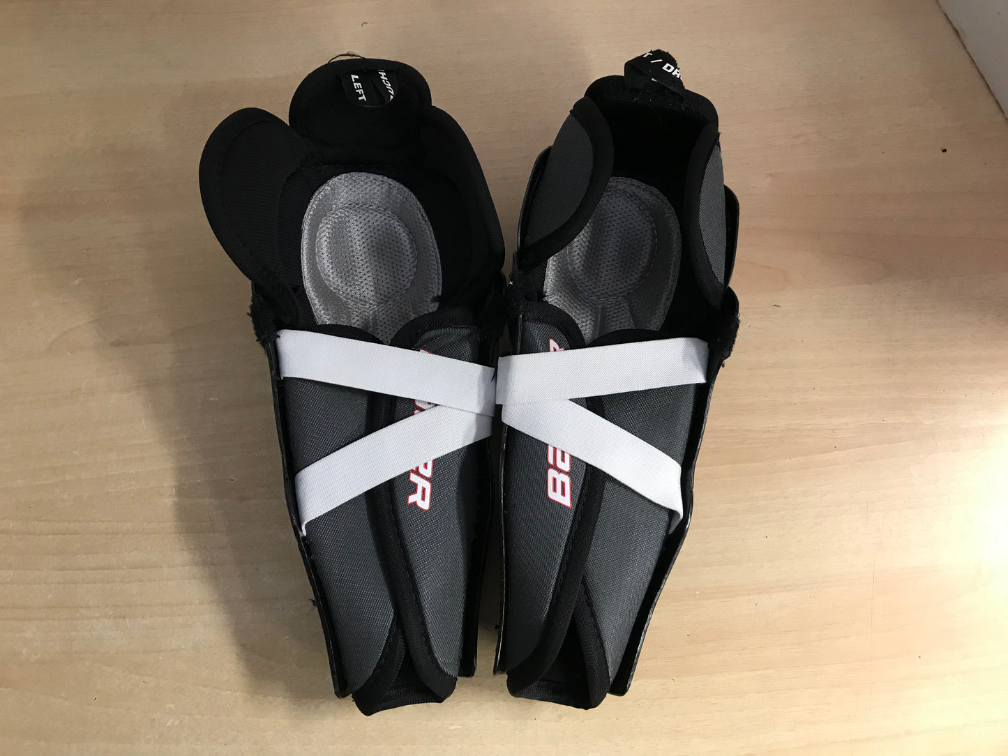 Hockey Shin Pads Child Size 10 inch Bauer Lil Sport Black Red