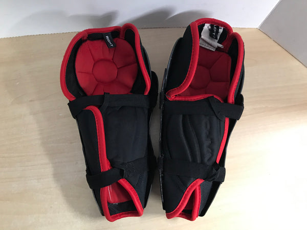 Hockey Shin Pads Child Size 11 inch Bauer Vapor X700 Black Red Calf Wrap