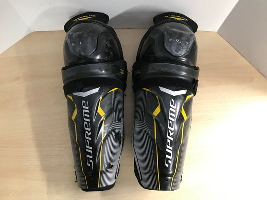 Hockey Shin Pads Men's Size 14 inch Bauer Surpeme One Black Gold Calf Wrap Minor Wear
