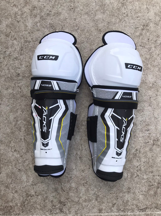 Hockey Shin Pads Men's Size 14 inch CCM Tacks White Black Grey New Demo Model