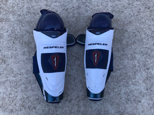 Hockey Shin Pads Men's Size 16 inch Hespeler Calf Wrap Blue White