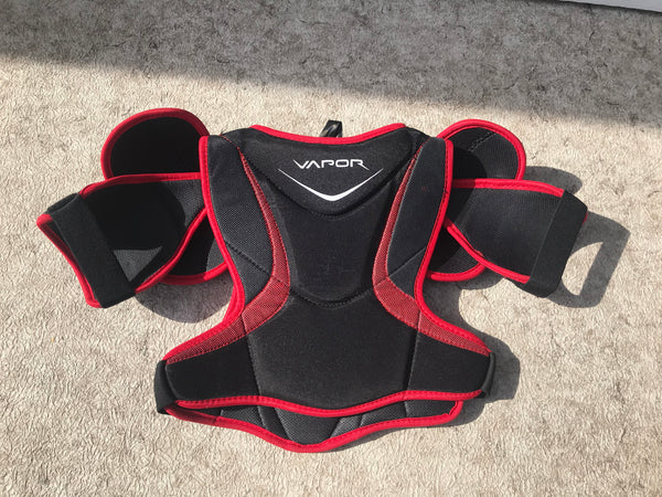 Hockey Shoulder Chest Pad Child Size Junior Large 10-12 Bauer Vapor X700 Black Red Excellent