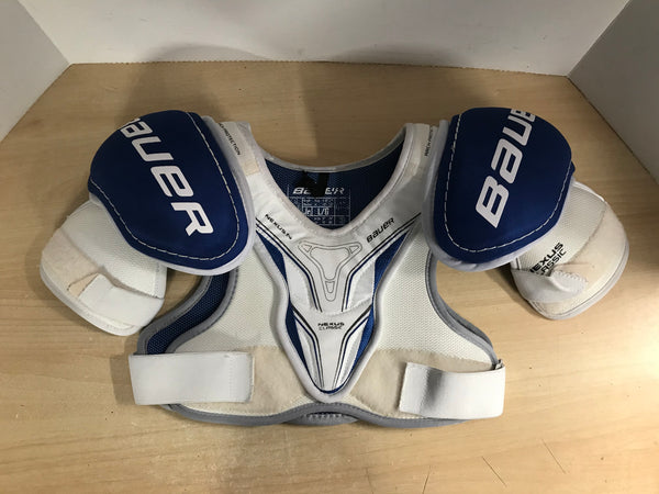 Hockey Shoulder Chest Pad Child Size Junior Large Bauer Nexus White Blue