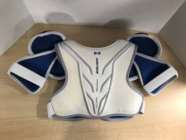 Hockey Shoulder Chest Pad Child Size Junior Large Bauer Nexus White Blue