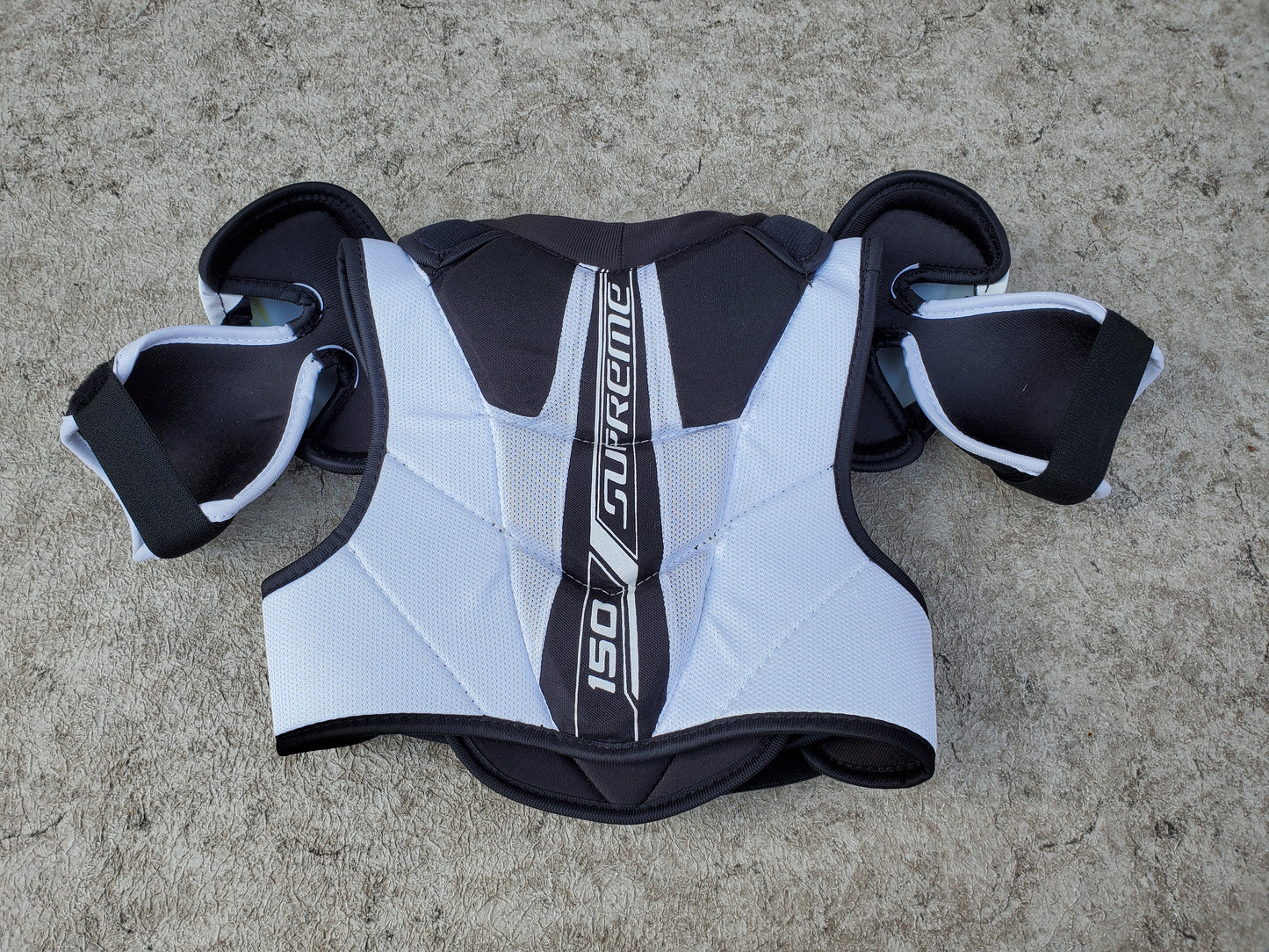 Hockey Shoulder Chest Pad Child Size Junior Medium Bauer Supreme Black White Yellow New Demo Model