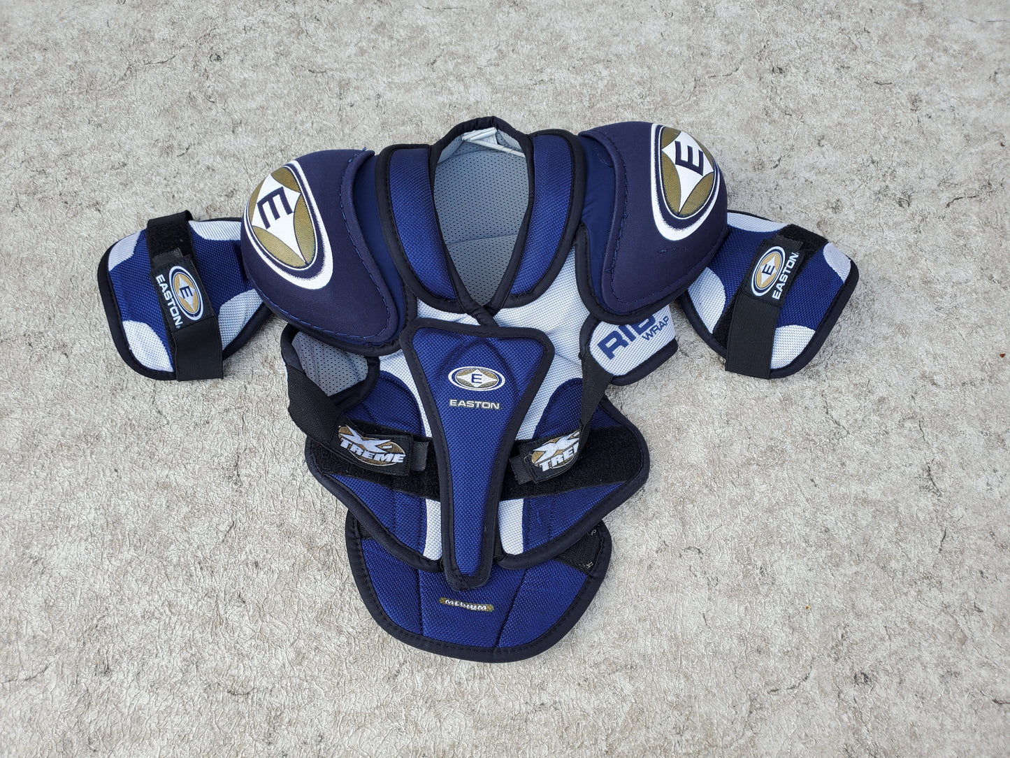 Hockey Shoulder Chest Pad Child Size Junior Medium Easton Blue White Grey