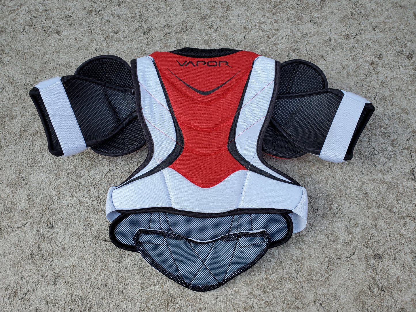 Hockey Shoulder Chest Pad Child Size Junior Small Bauer 800  White Black Red  Excellent