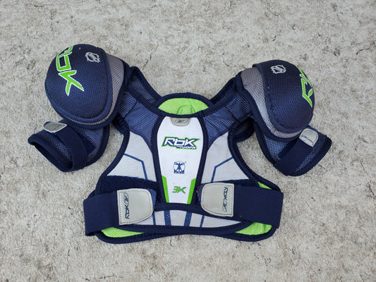 Hockey Shoulder Chest Pad Child Size Y Large Age 5-6  RBK Blue White Lime