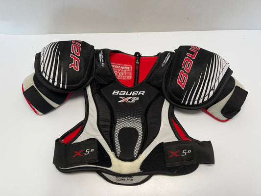 Hockey Shoulder Chest Pad Men's Size Small Bauer Vapor X5.0 Black White Red Excellent