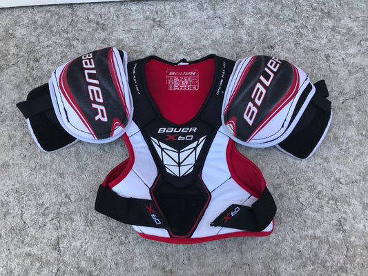 Hockey Shoulder Chest Pad Men's Size Small Bauer Vapor X 60 Black Red Grey Minor Wear