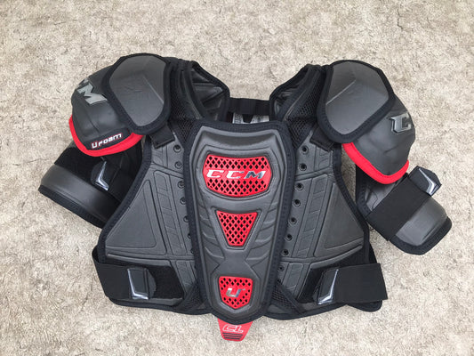 Hockey Shoulder Chest Pad Men's Size Small CCM U Black Grey Red Excellent