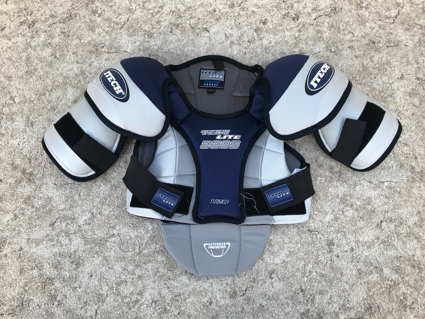Hockey Shoulder Chest Pad Child Size Junior Medium Grey Blue