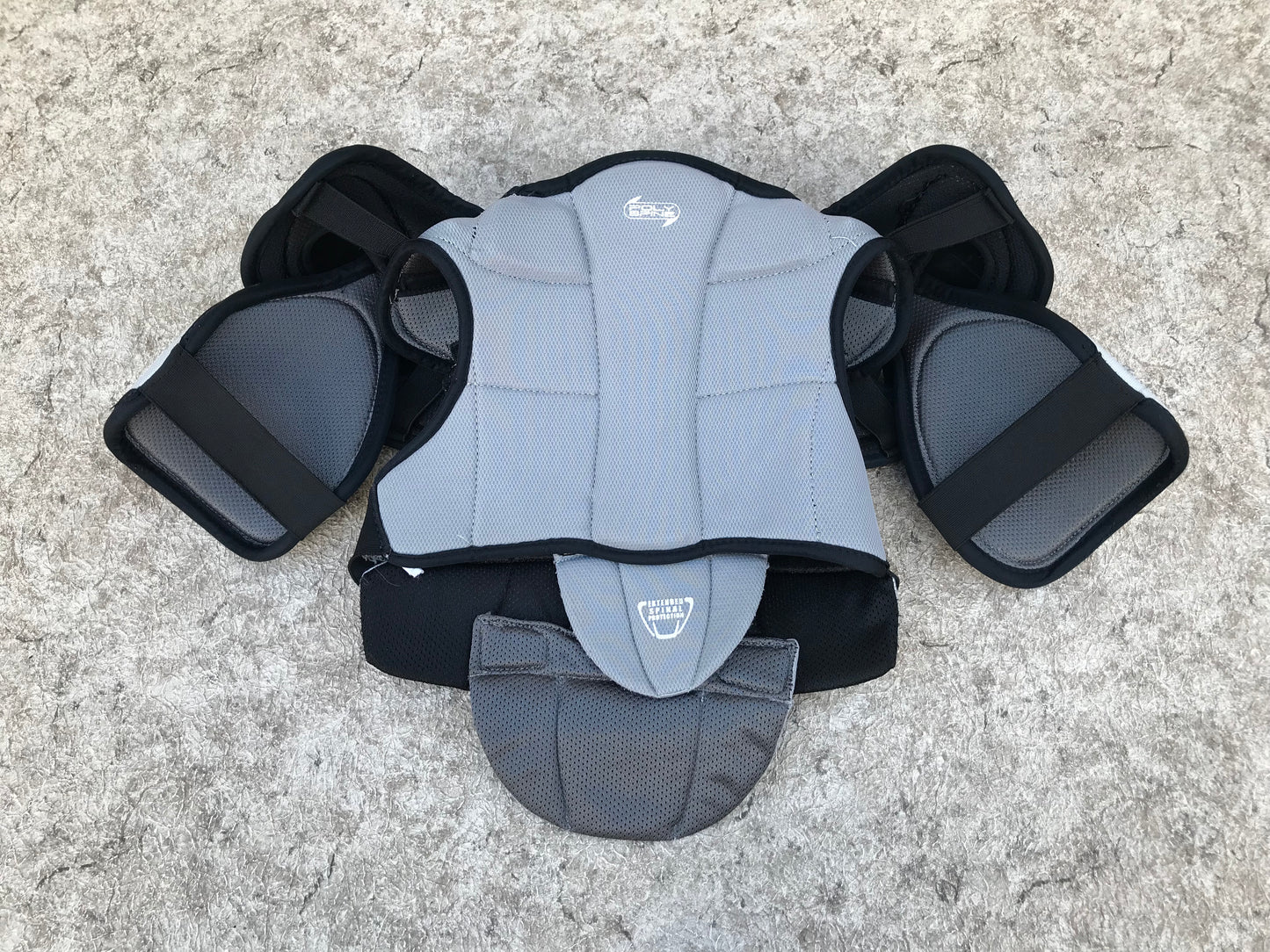 Hockey Shoulder Chest Pad Child Size Junior Medium Grey Blue