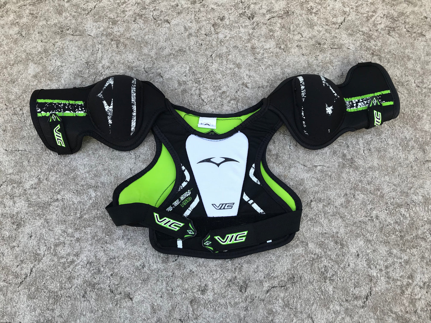 Hockey Shoulder Chest Pad Child Size Youth Large Vic Firestorm 5-6 Lime Black White