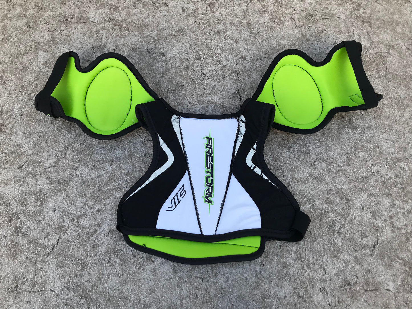 Hockey Shoulder Chest Pad Child Size Youth Large Vic Firestorm 5-6 Lime Black White