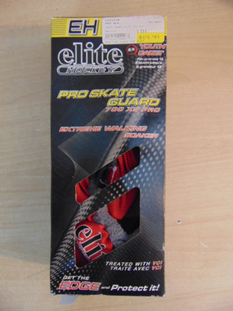 Hockey Skate Guards Black Red Terri Cloth Elite Youth Child Shoe Size Up To Size 13 NEW In Box