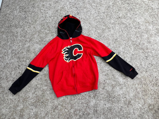 Hockey Sweatshirt Youth 14-16 Calgary Flames Reebok Face Off Goalie Mask Hooded As New RARE