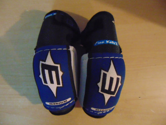 Hockey Elbow Pads Child Size Y Medium 4-6 Easton Blue Grey Excellent
