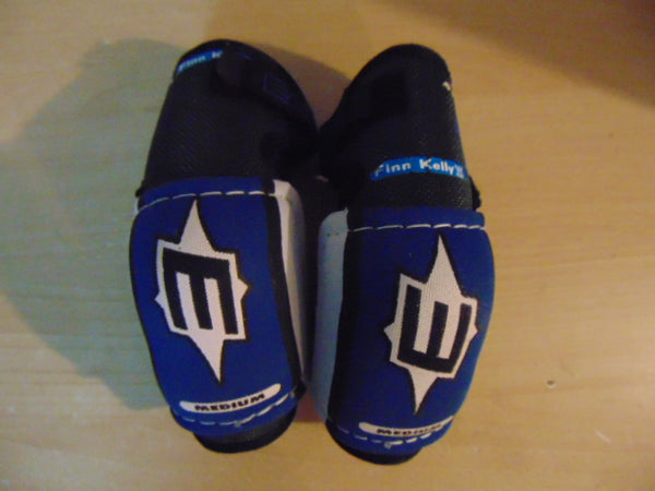Hockey Elbow Pads Child Size Y Medium 4-6 Easton Blue Grey Excellent