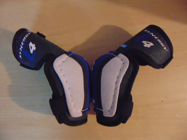 Hockey Elbow Pads Child Size Y Medium 4-6 Easton Blue Grey Excellent