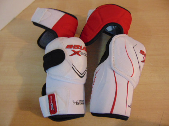 Hockey Elbow Pads Men's Size Large Bauer 800 White Red