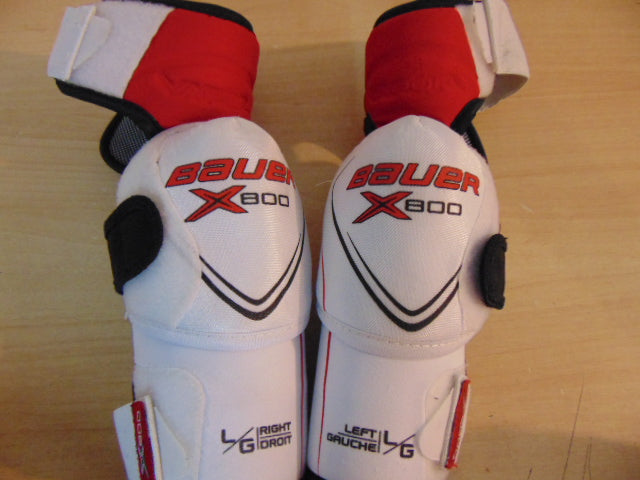 Hockey Elbow Pads Men's Size Large Bauer 800 White Red