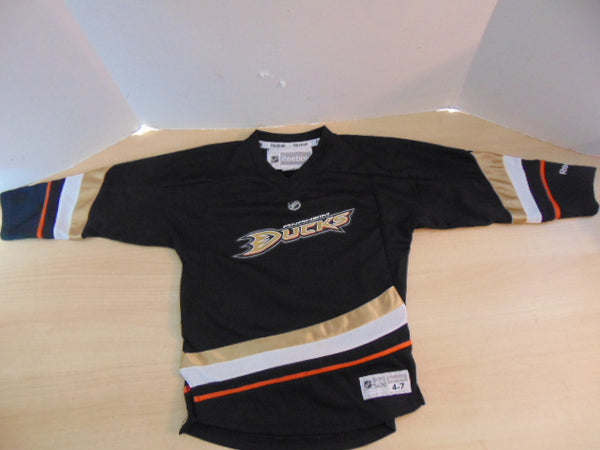 Hockey Jersey Child Size 4-7 Reebok Anaheim Ducks Selanne Black Gold