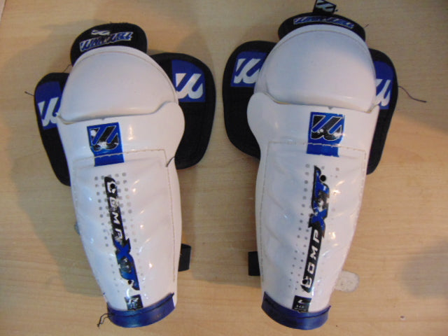 Hockey Shin Pads Child Size 10 inch Winnwell White Blue