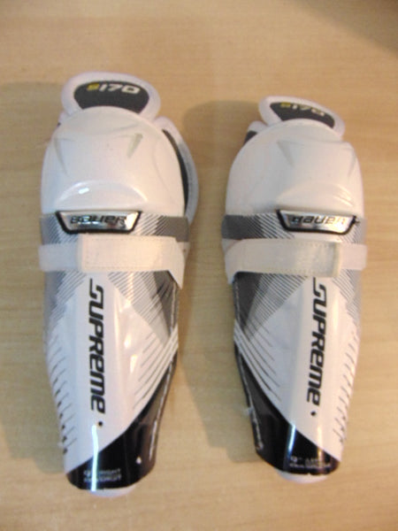 Hockey Shin Pads Child Size 9 inch Bauer Supreme Calf Wrap White Silver Black Excellent
