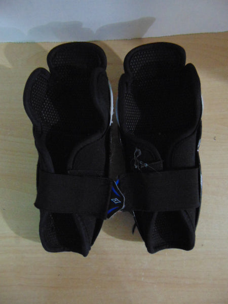 Hockey Shin Pads Child Size 8 inch Hespeler Black White Blue
