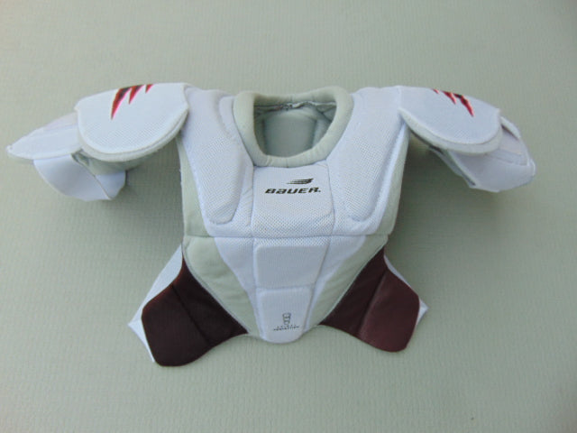 Hockey Shoulder Chest Pad Child Size Junior Large Bauer Vapor White Red