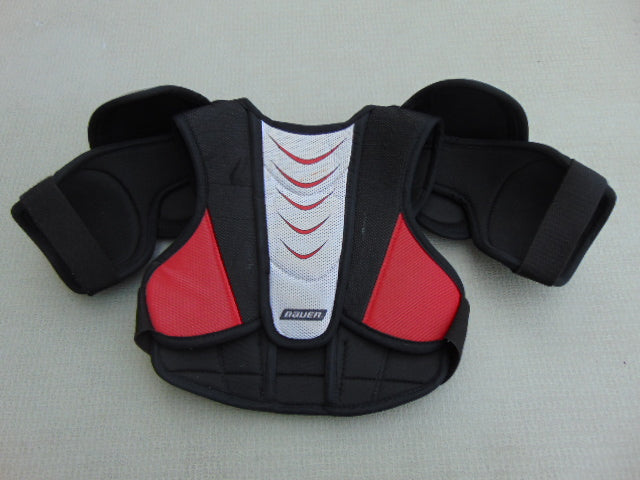 Hockey Shoulder Chest Pad Child Size Junior Medium Bauer 400 Black Grey Red