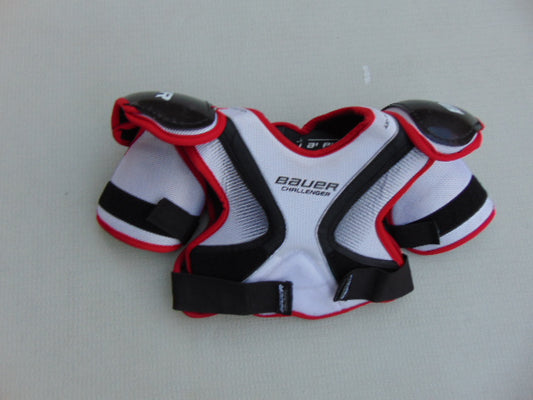 Hockey Shoulder Chest Pad Child Size Junior Small Age 6-7 Bauer White Red Black