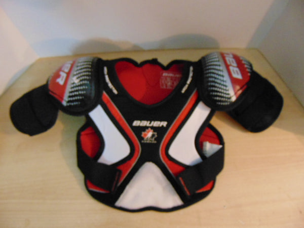 Hockey Shoulder Chest Pad Child Size Junior Small Bauer Black Red Grey
