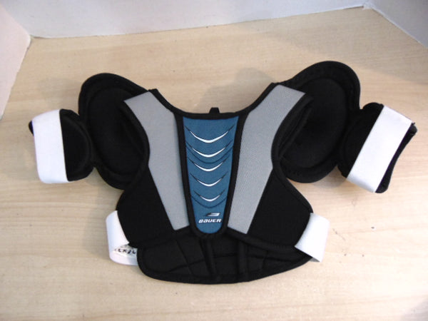 Hockey Shoulder Chest Pad Child Size Y Small Age 3-5 Bauer 300 Grey Blue